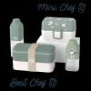Set lunch box parent/enfant vert "Best Chef/Mini Chef"