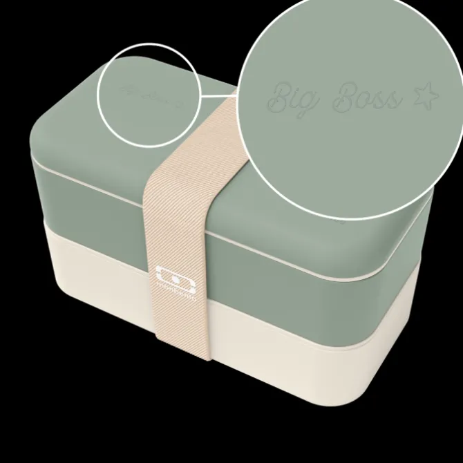 Set lunch box parent/enfant vert "Big Boss/Mini Boss"